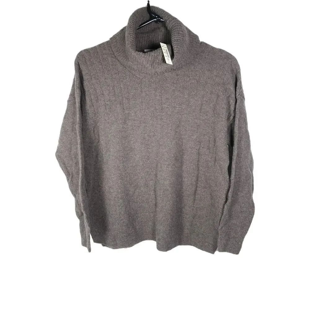 MADEWELL Women's XXS Brown Wool Blend Knit Cowl Neck Lightweight Sweater NWT
